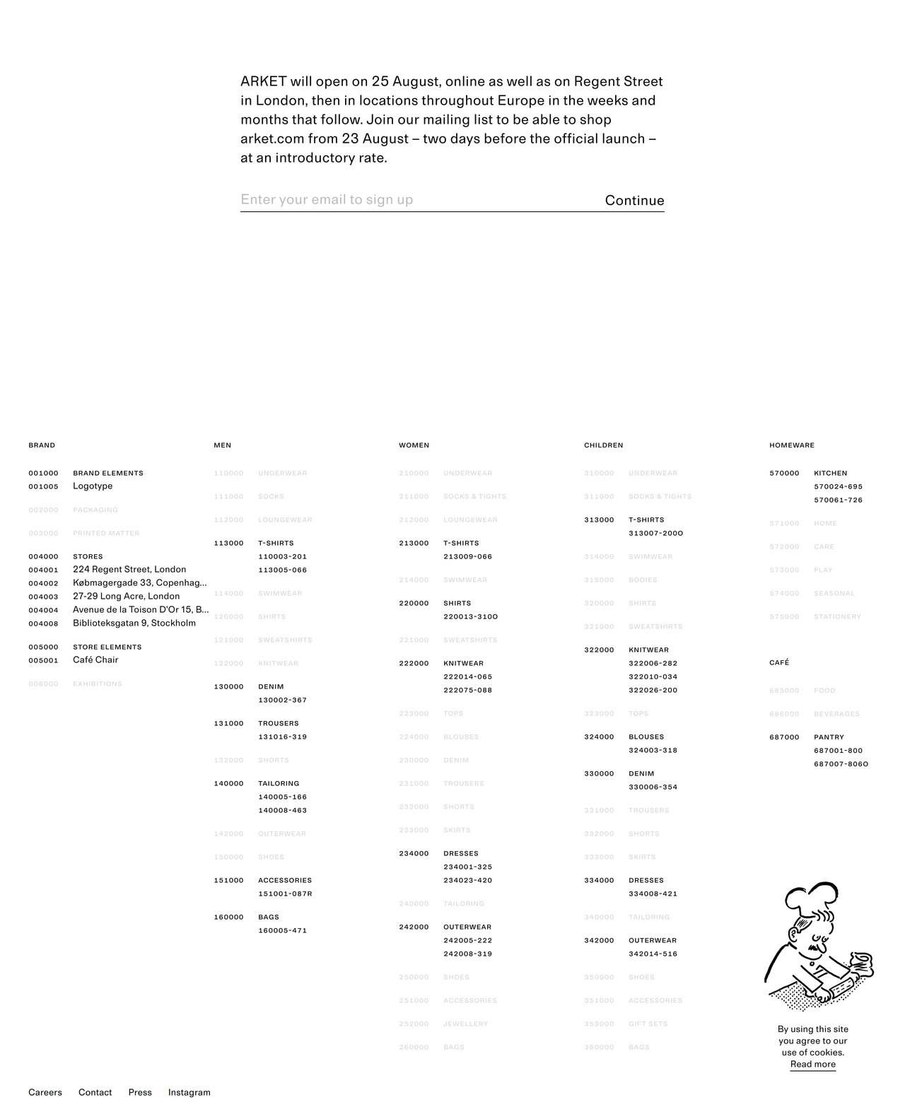 ARKET Website Screenshot