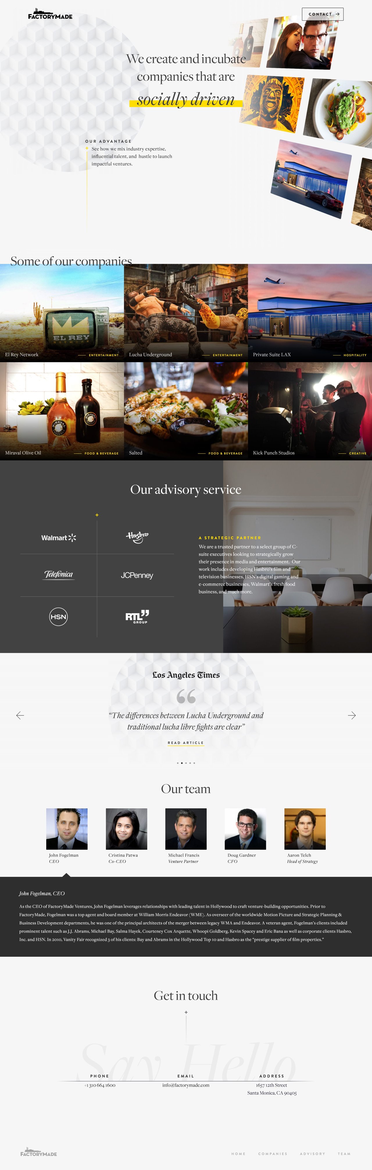 FactoryMade Website Screenshot