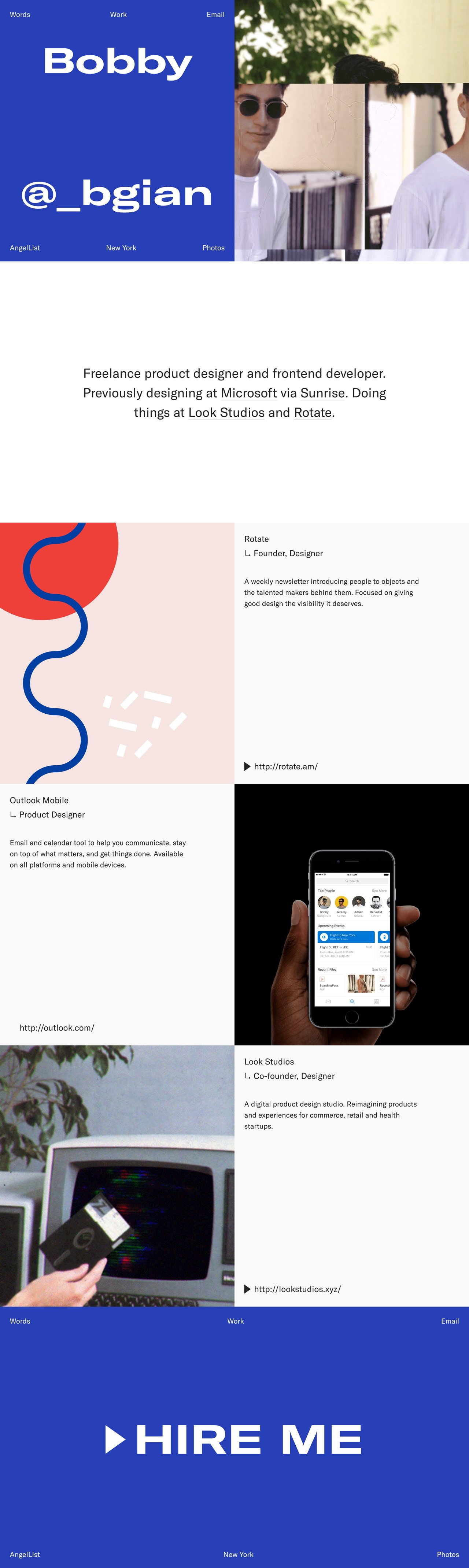 Bobby Giangeruso Website Screenshot