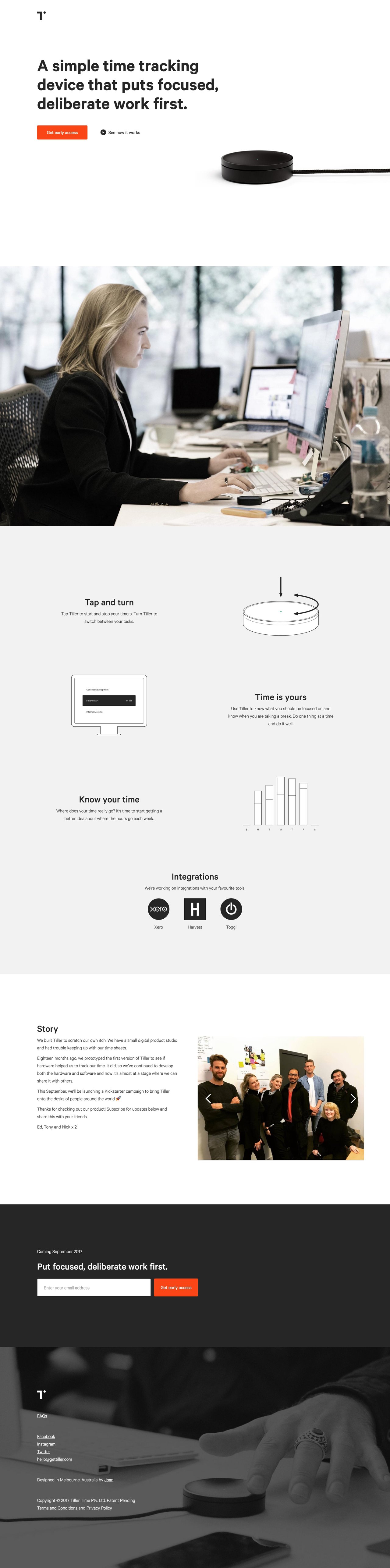 Tiller Website Screenshot