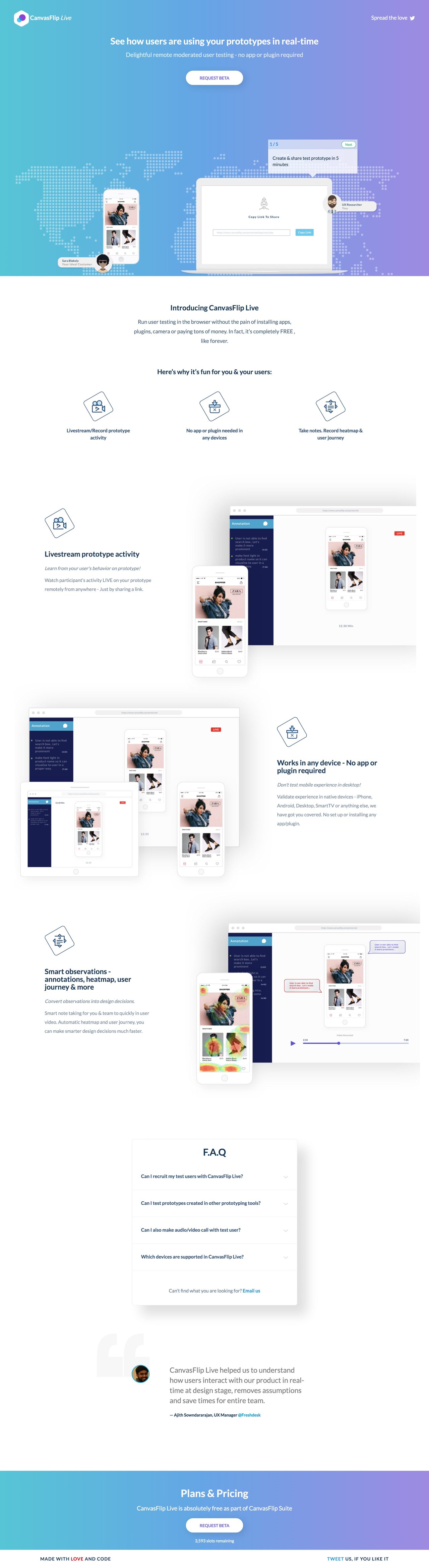 CanvasFlip Live Website Screenshot