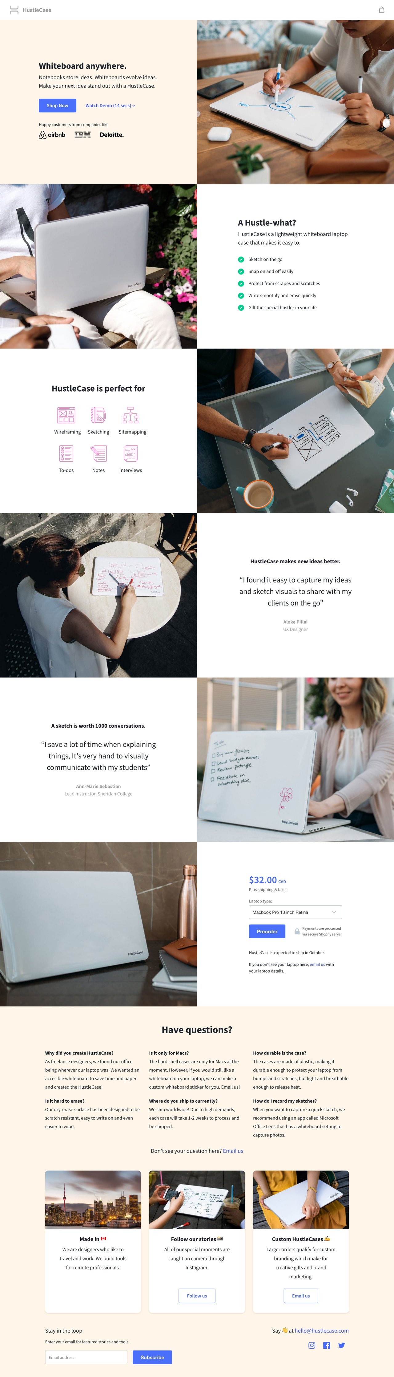 HustleCase Website Screenshot