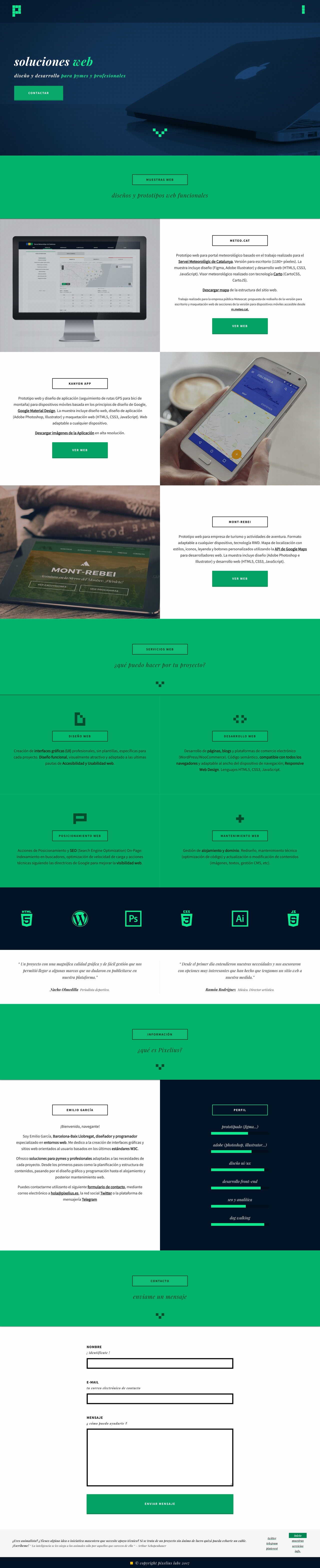 Pixelius Website Screenshot