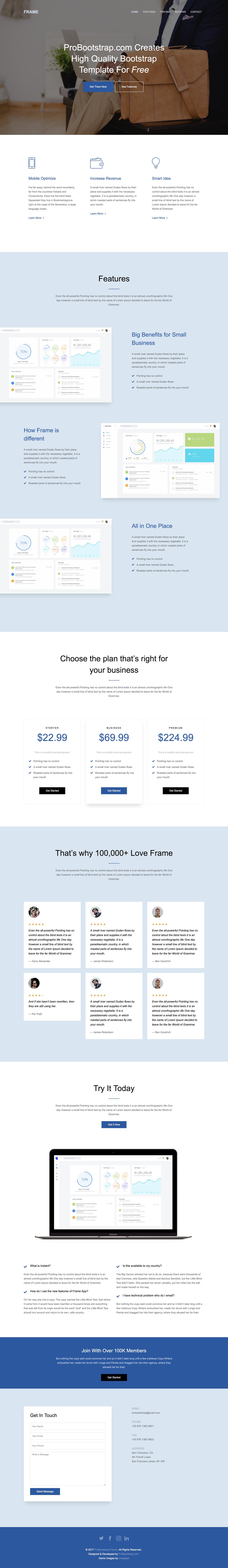 Frame Website Screenshot