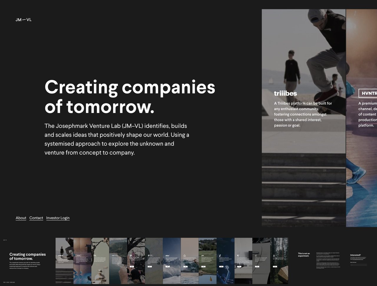 Josephmark Venture Lab Website Screenshot