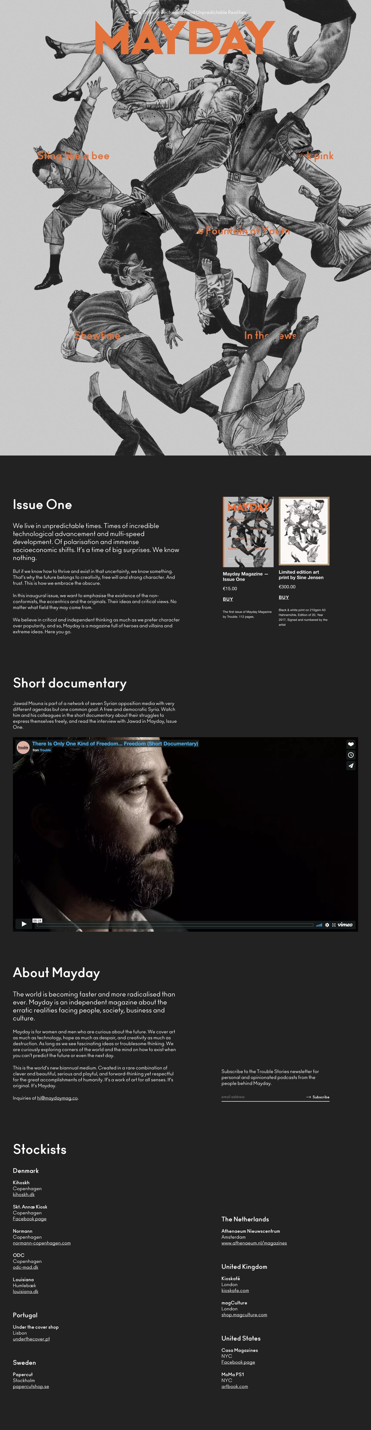 Mayday Magazine Website Screenshot