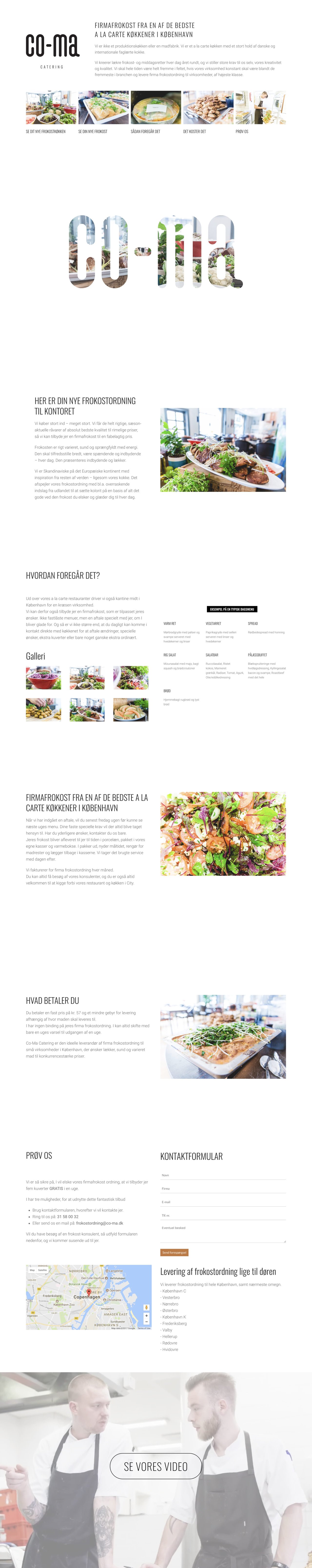 Co-Ma Catering Website Screenshot