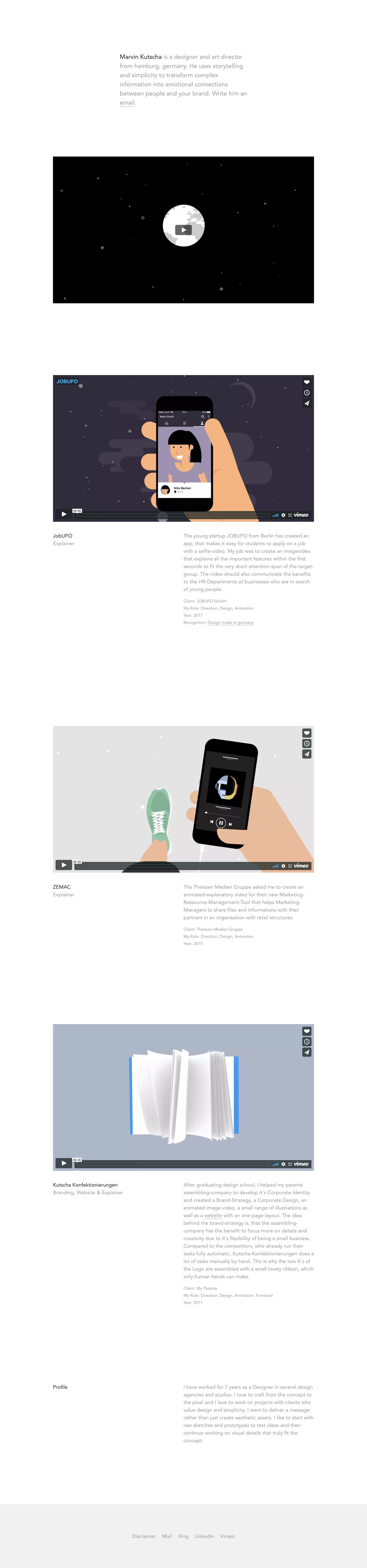 Marvin Kutscha Website Screenshot