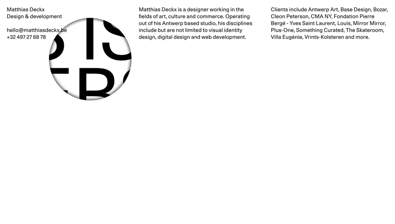 Matthias Deckx Website Screenshot