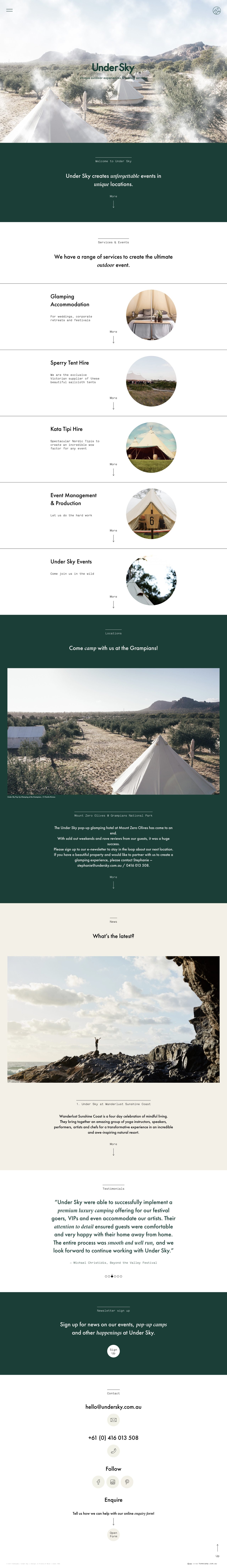 Under Sky Website Screenshot