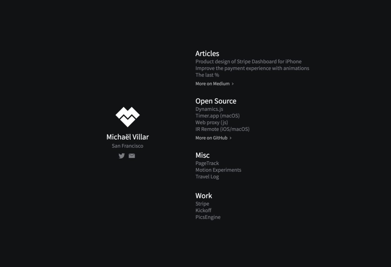 Michaël Villar Website Screenshot