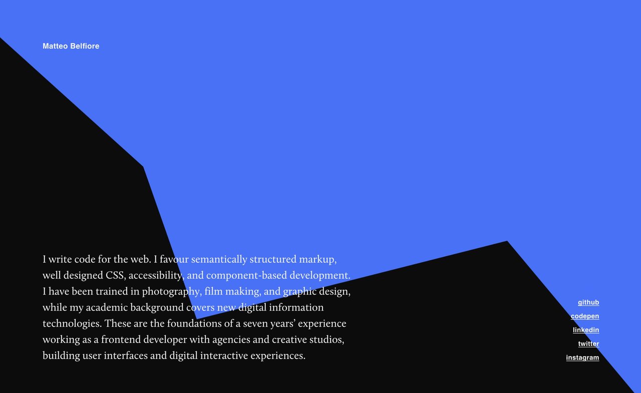 Matteo Belfiore Website Screenshot