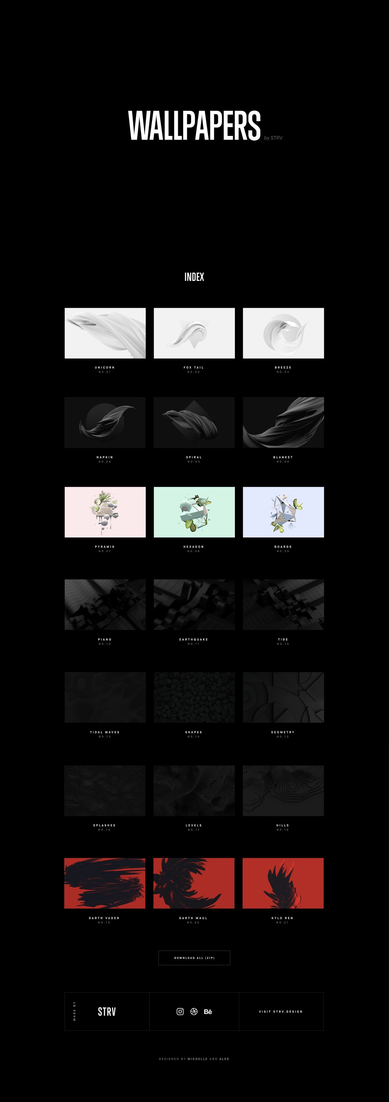 Wallpapers by STRV Website Screenshot