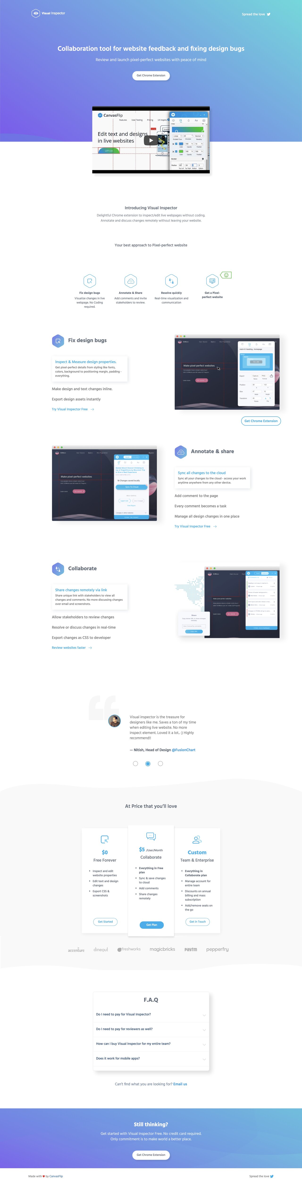 Visual Inspector Website Screenshot