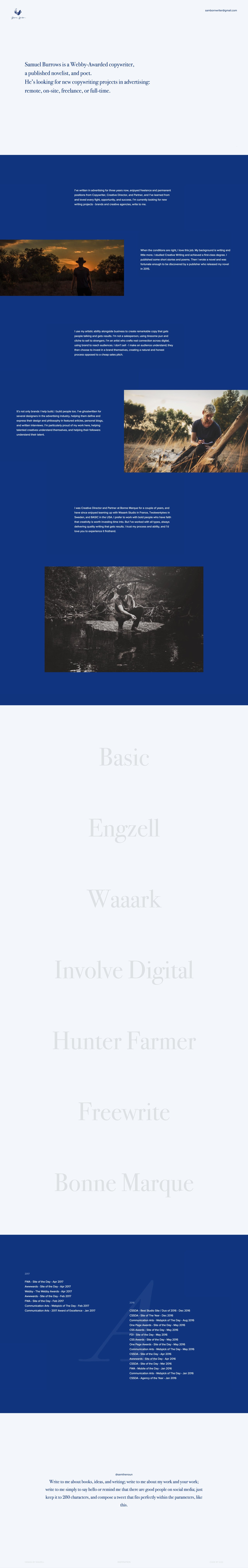 Samuel Burrows Website Screenshot