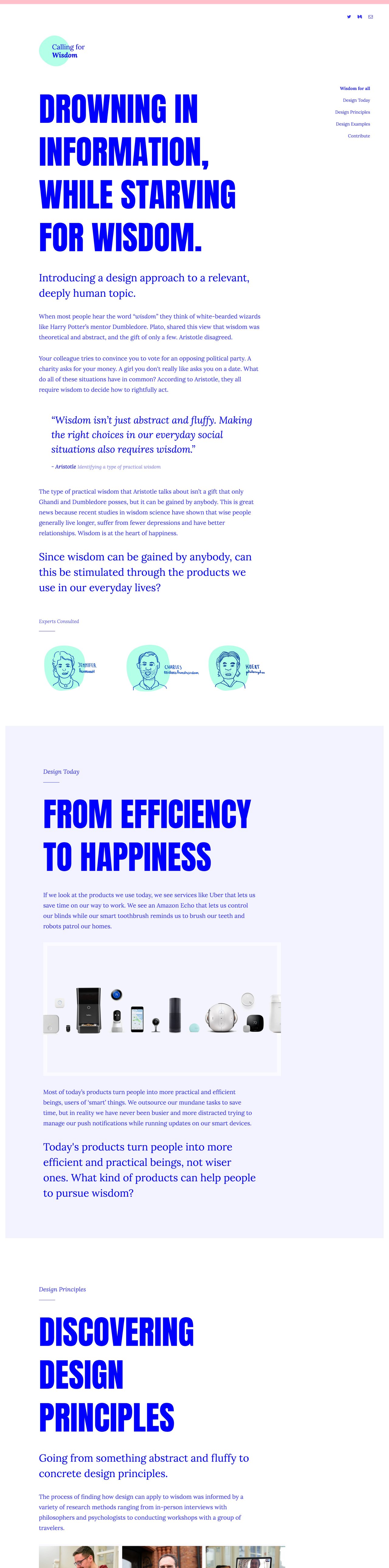 Calling For Wisdom Website Screenshot