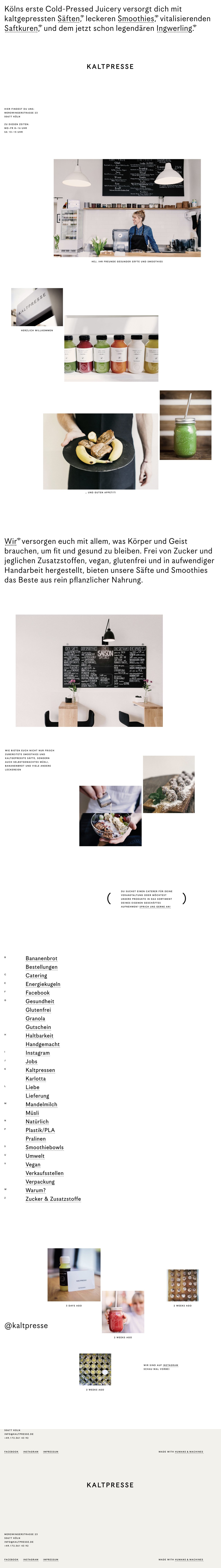 Kaltpresse Website Screenshot