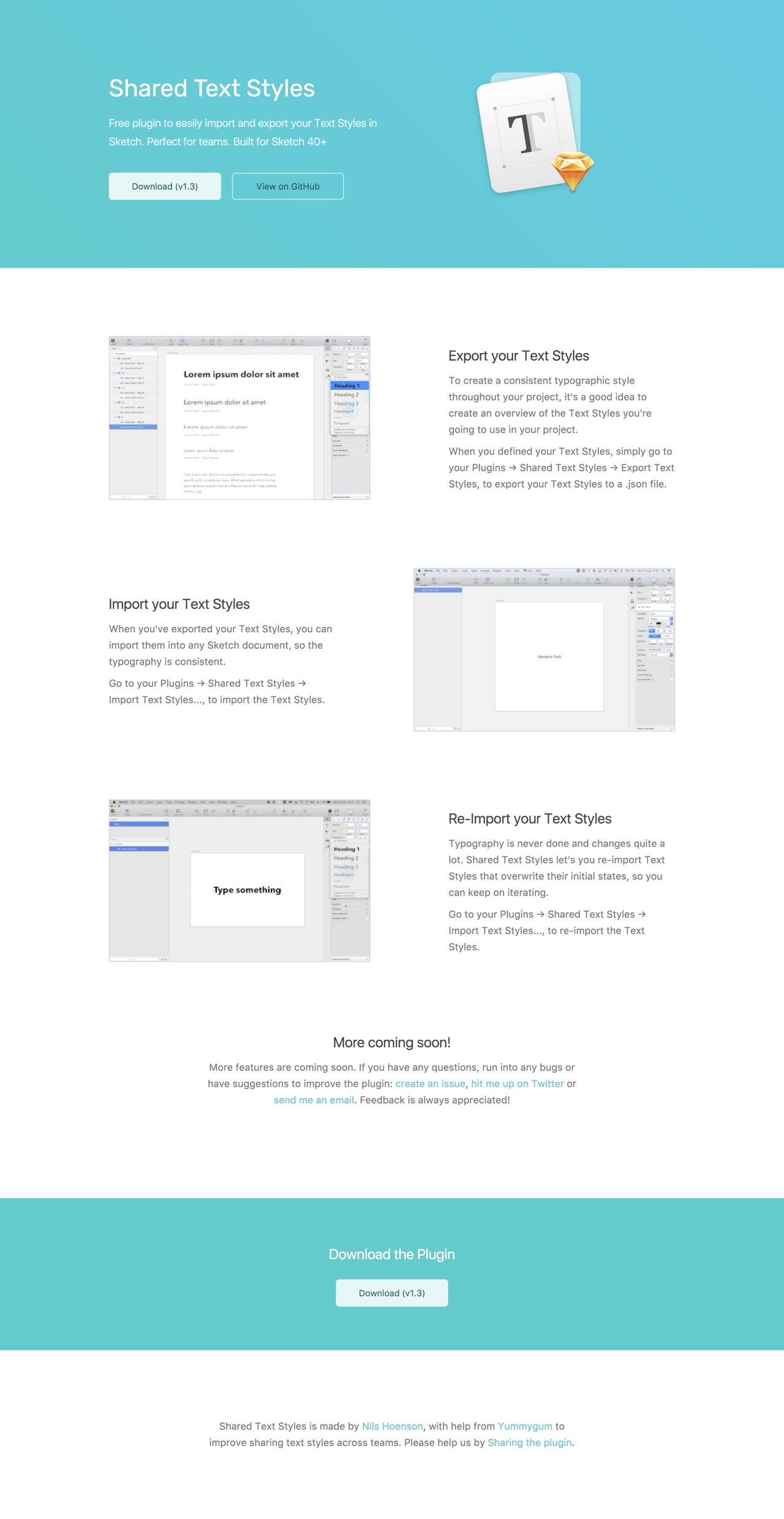Shared Text Styles Website Screenshot