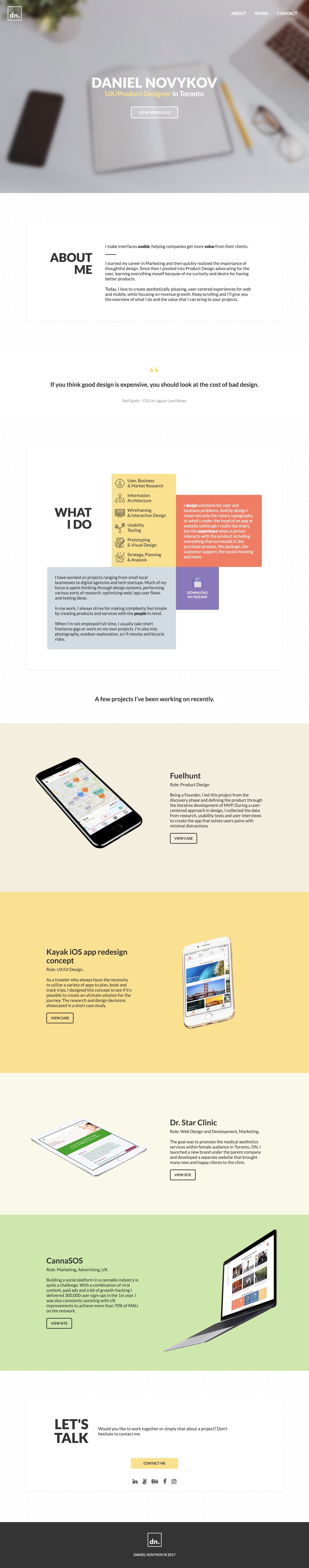 Daniel Novykov Website Screenshot