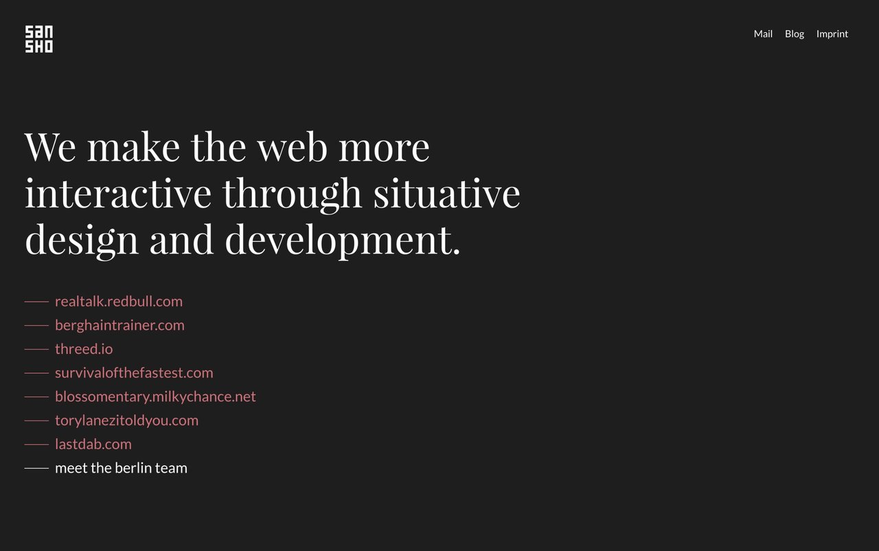 sansho Website Screenshot