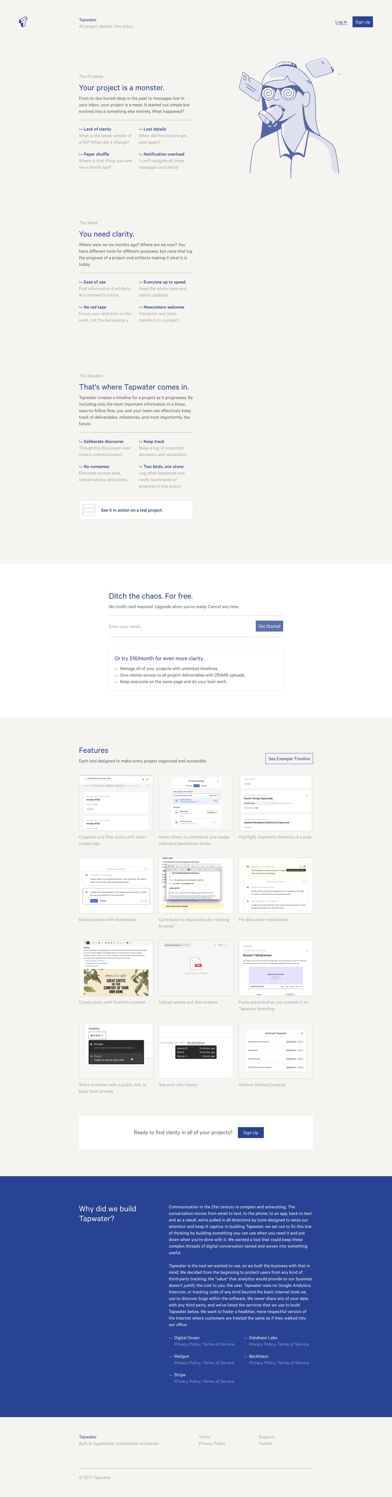 Tapwater Website Screenshot