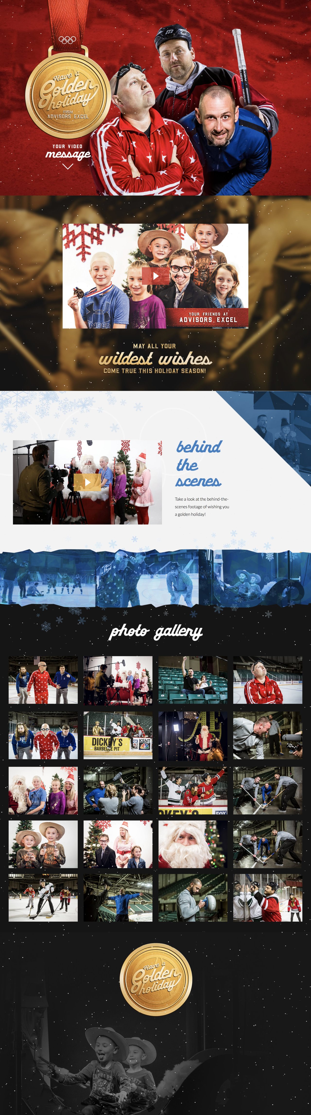 Have a Golden Holiday – Advisors Excel Website Screenshot