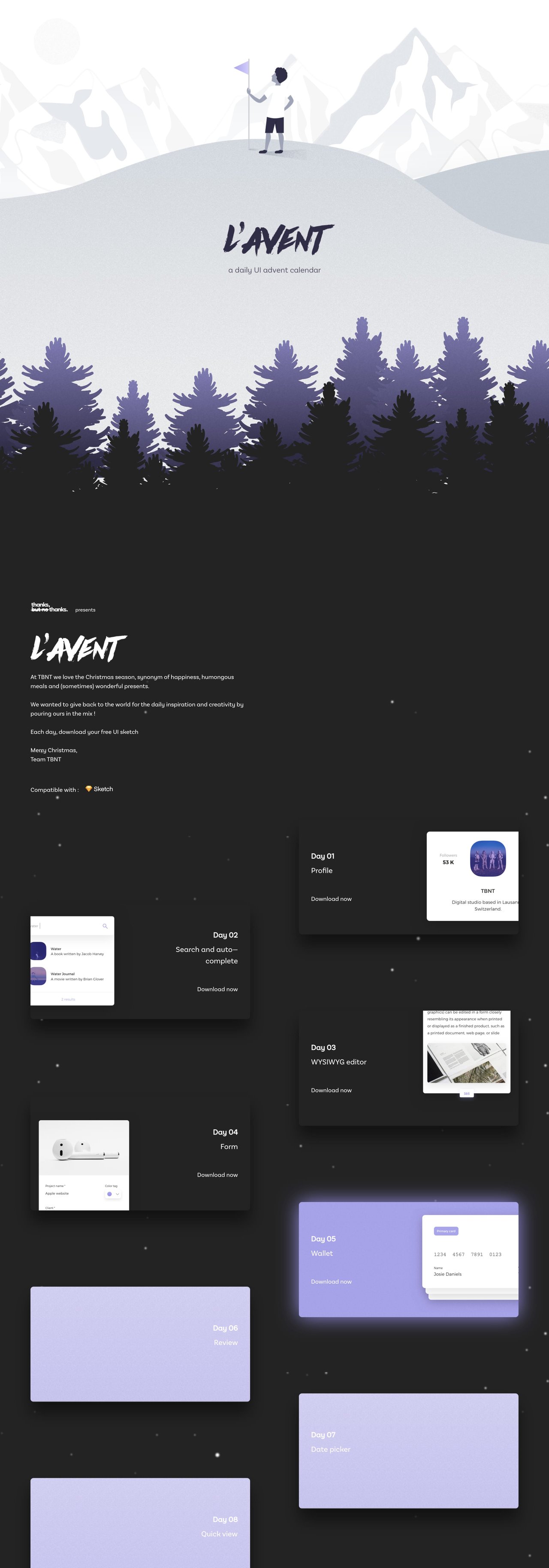 TBNT Advent UI Calendar Website Screenshot