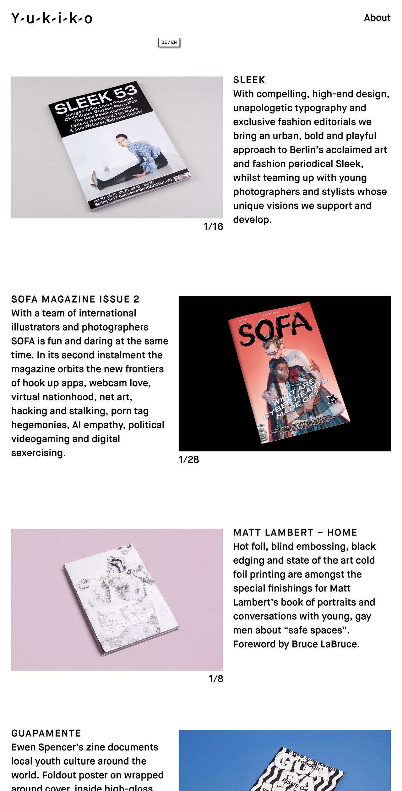 Yukiko Website Screenshot