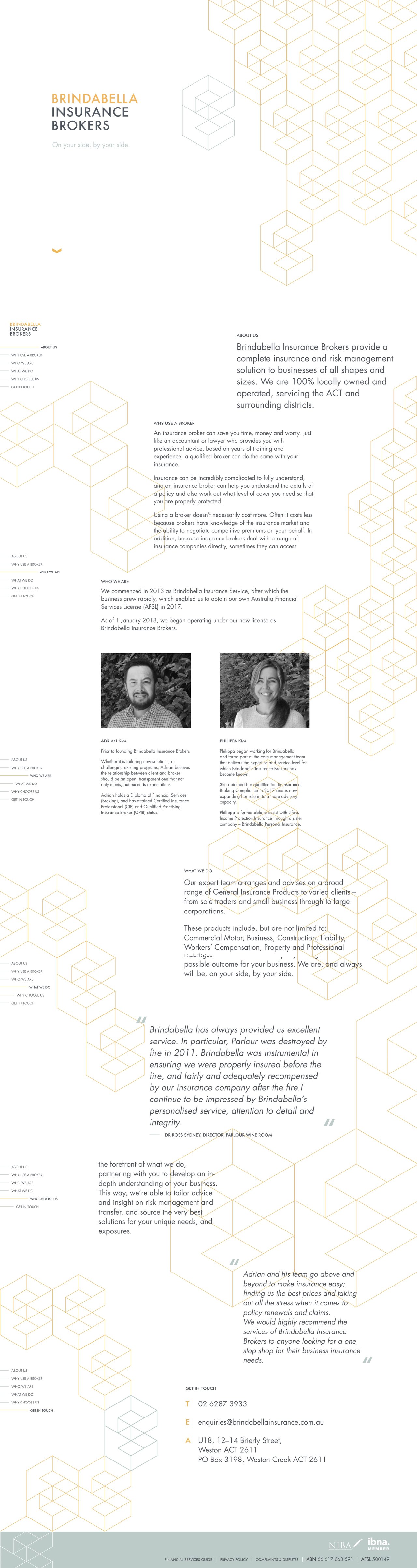 Brindabella Insurance Brokers Website Screenshot