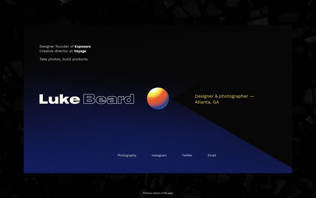 Luke Beard Website Screenshot