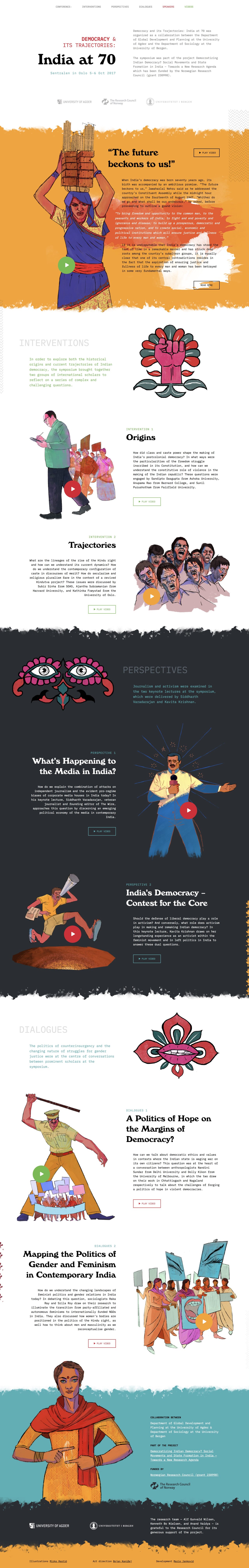 Democracy and its trajectories: India at 70 Website Screenshot