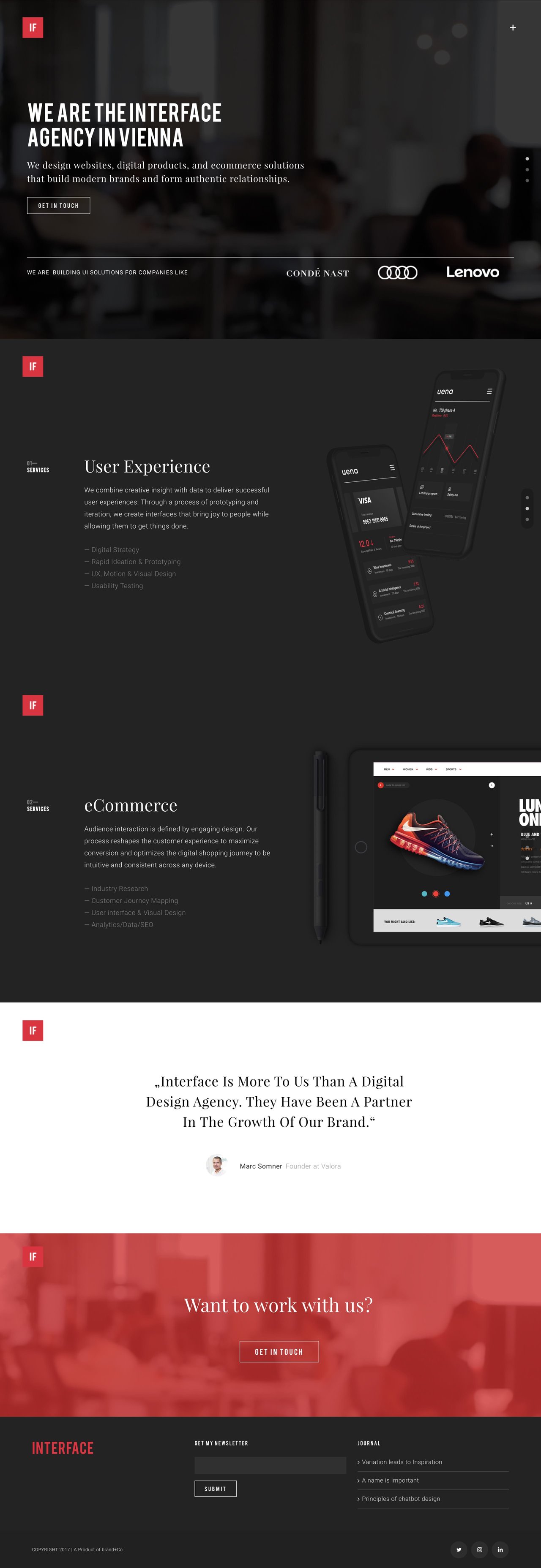 Interface Agency Website Screenshot