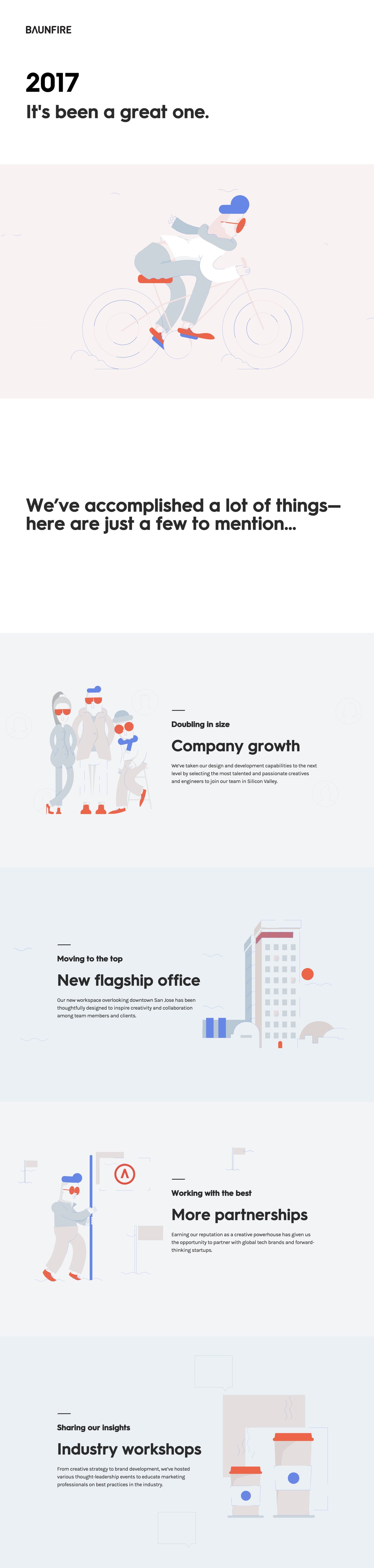 Baunfire End-Of-Year 2017 Website Screenshot