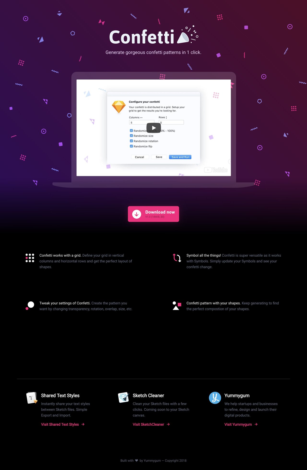 Confetti Website Screenshot