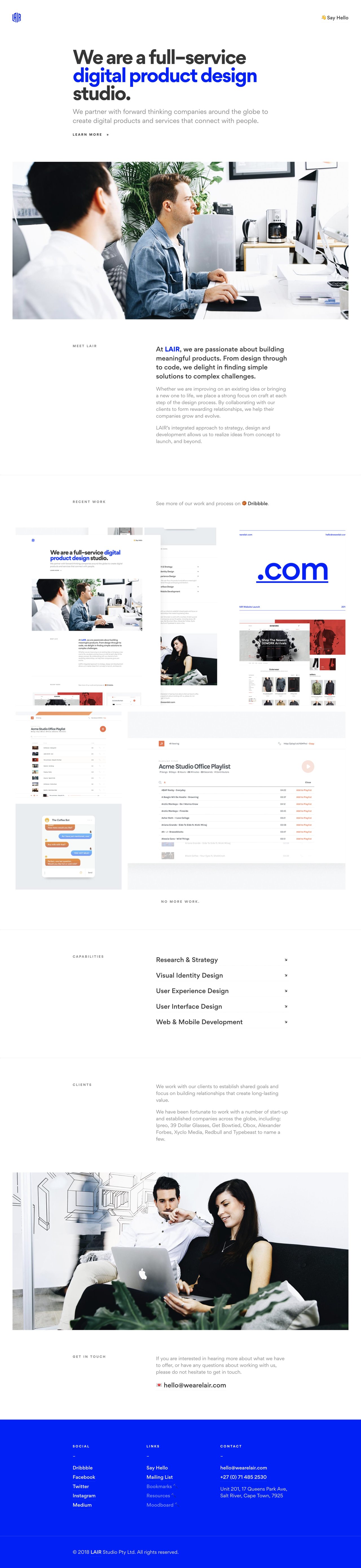 LAIR Website Screenshot