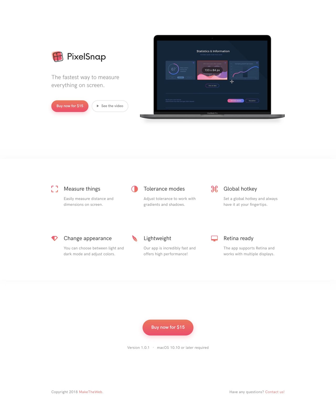 PixelSnap Website Screenshot