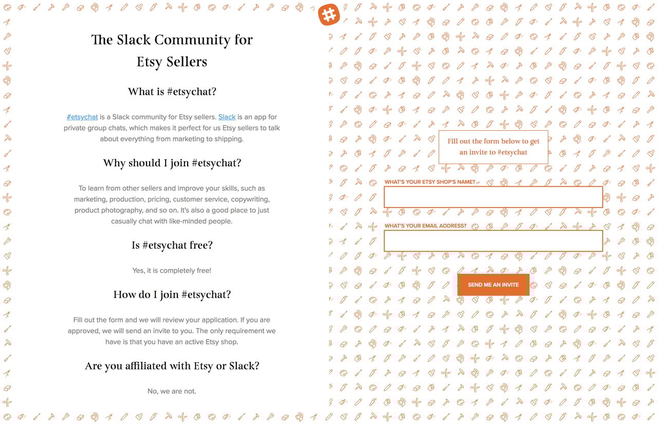 #etsychat Website Screenshot