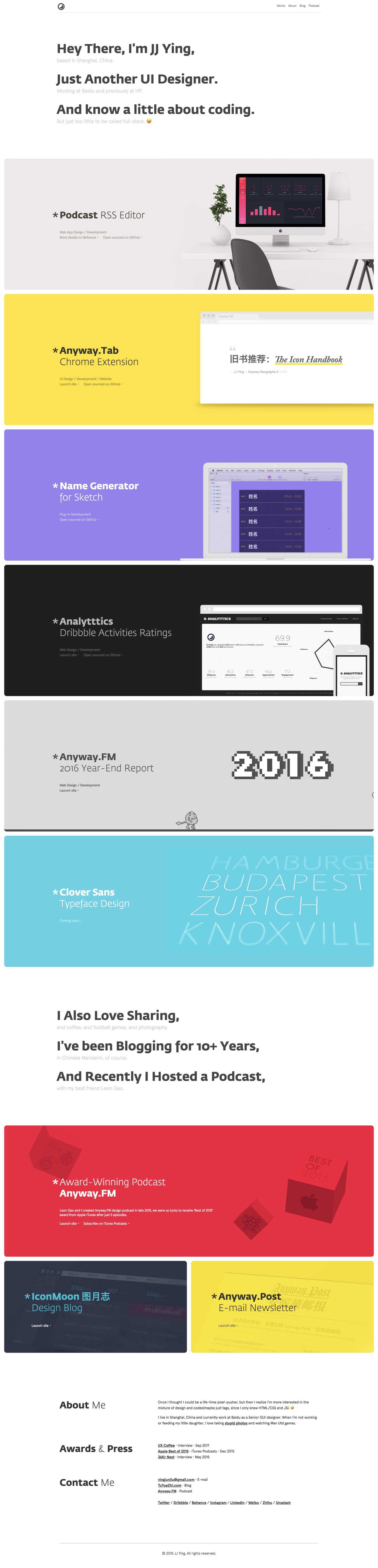 JJ Ying Website Screenshot