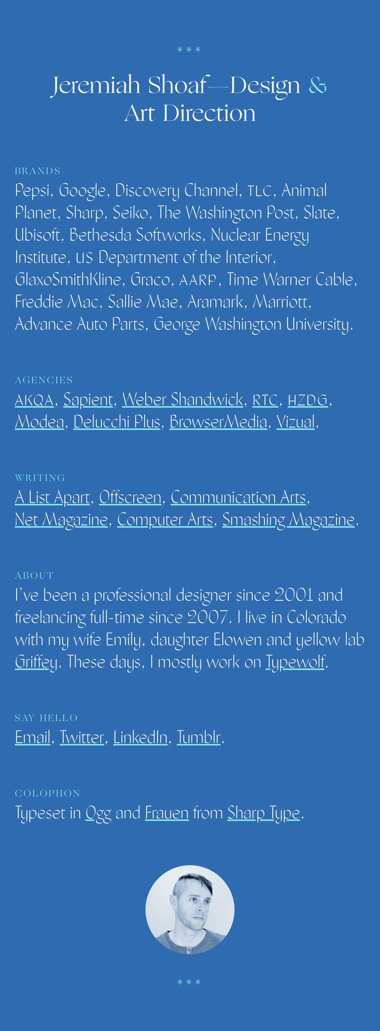 Jeremiah Shoaf Website Screenshot