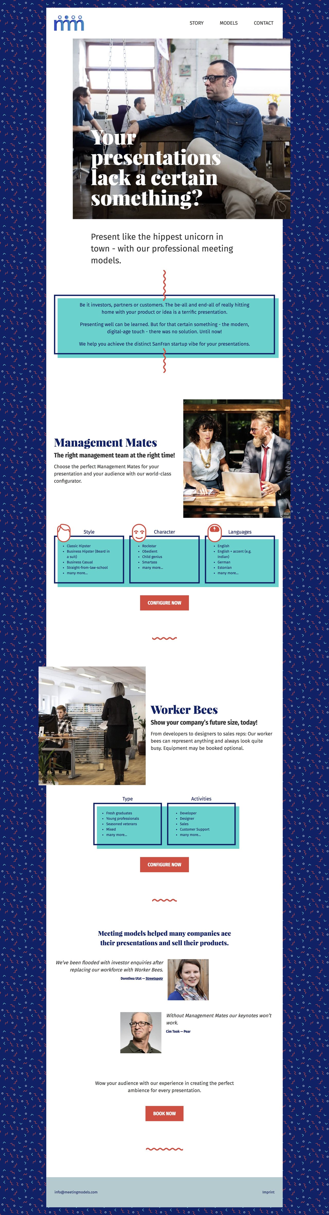 Meeting Models Website Screenshot