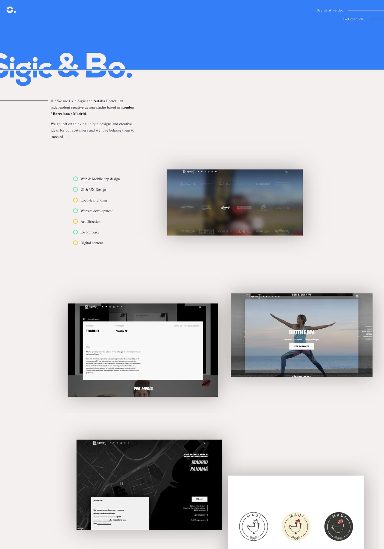 Sigic & Bo. Website Screenshot