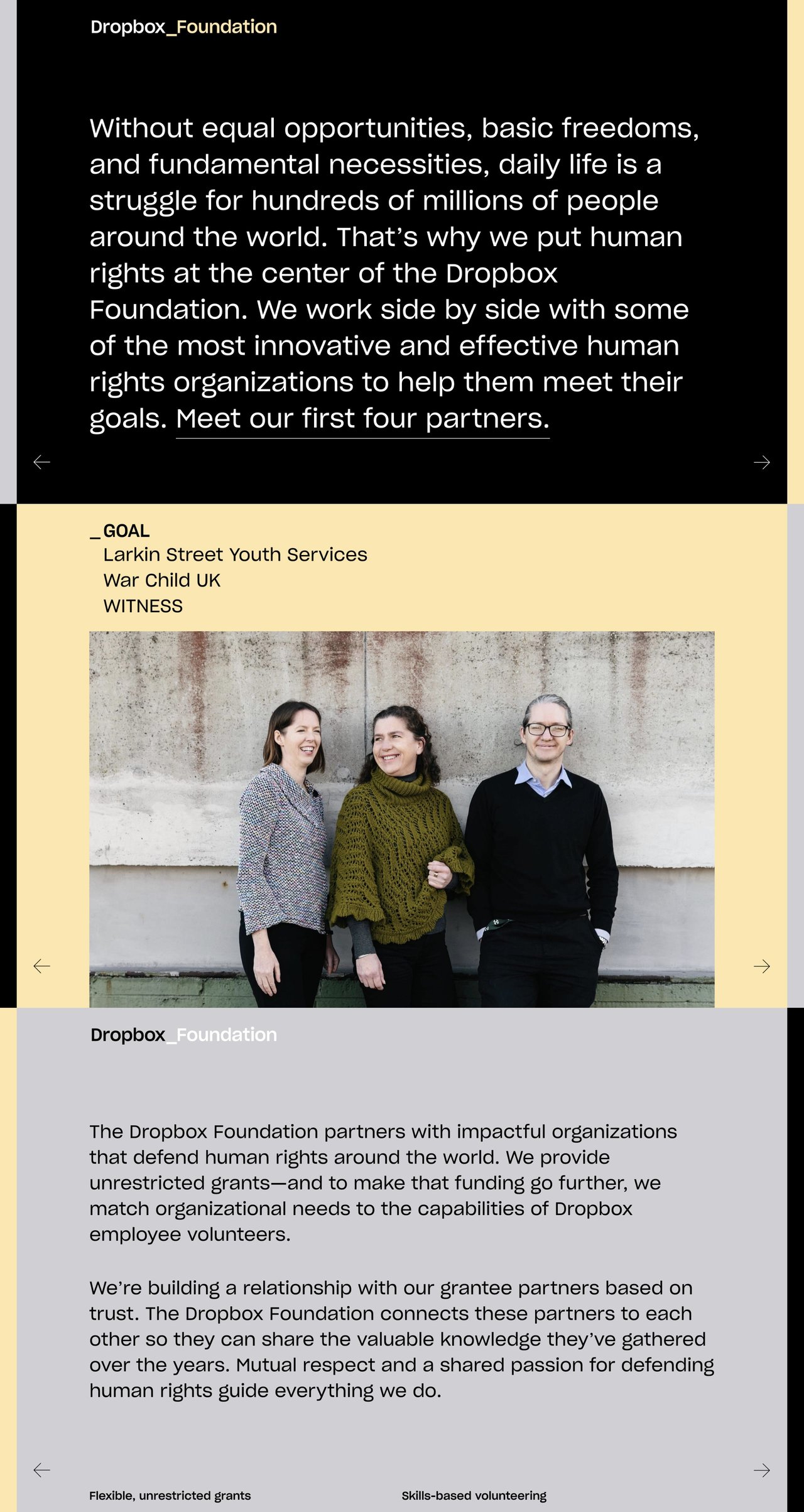 Dropbox Foundation Website Screenshot