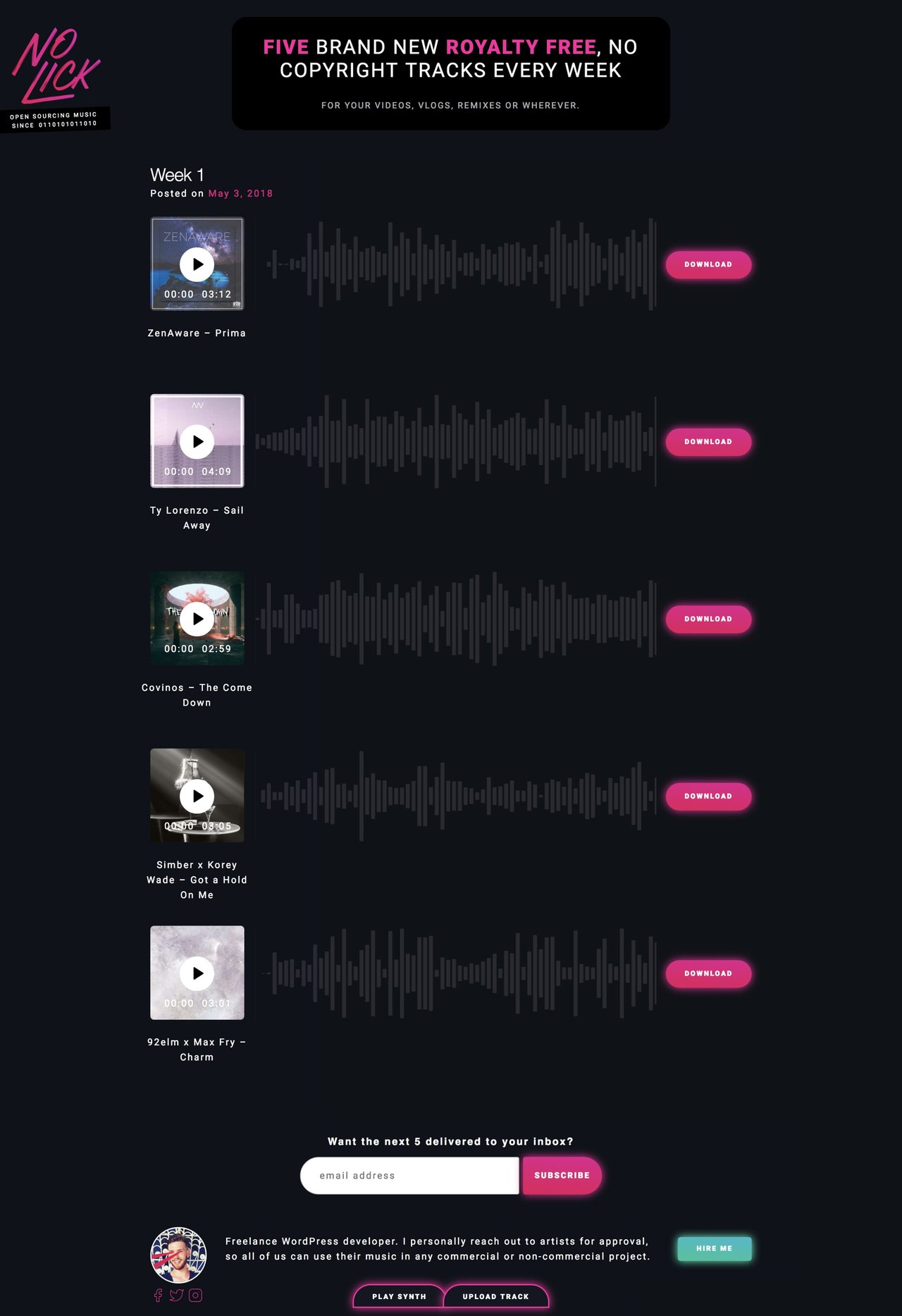 No Lick Website Screenshot