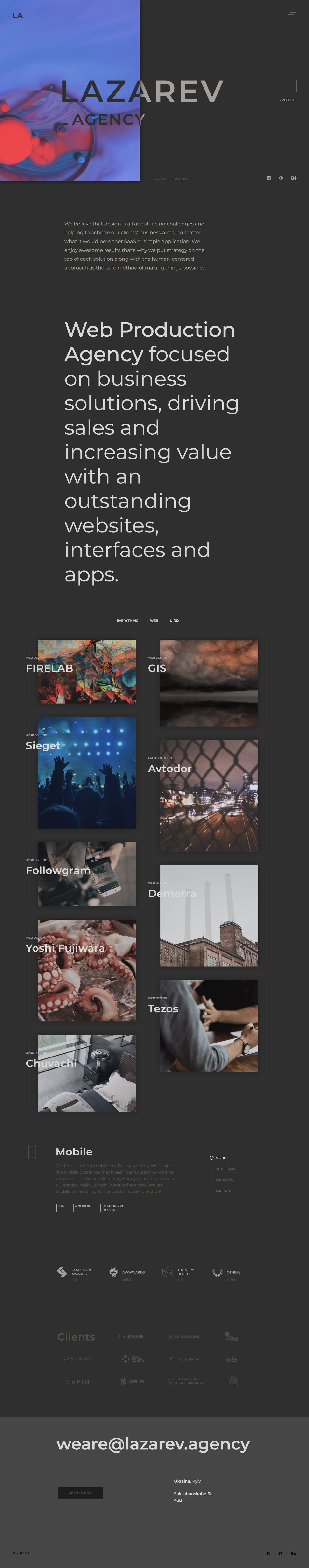 Lazarev Agency Website Screenshot