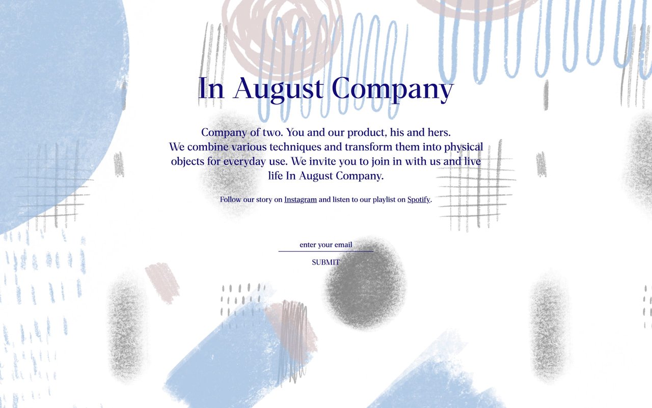 In August Company Website Screenshot