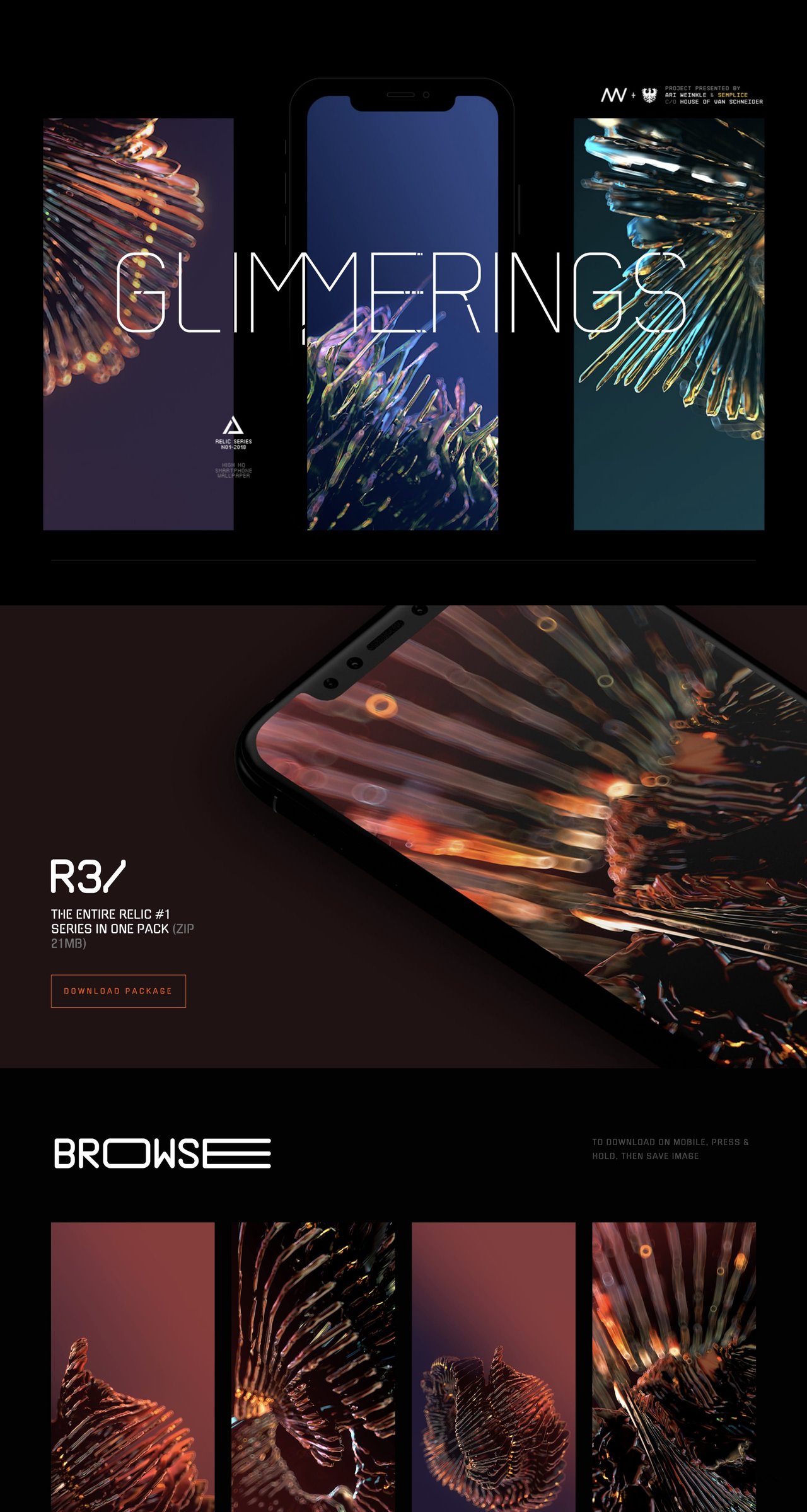 Glimmerings Website Screenshot