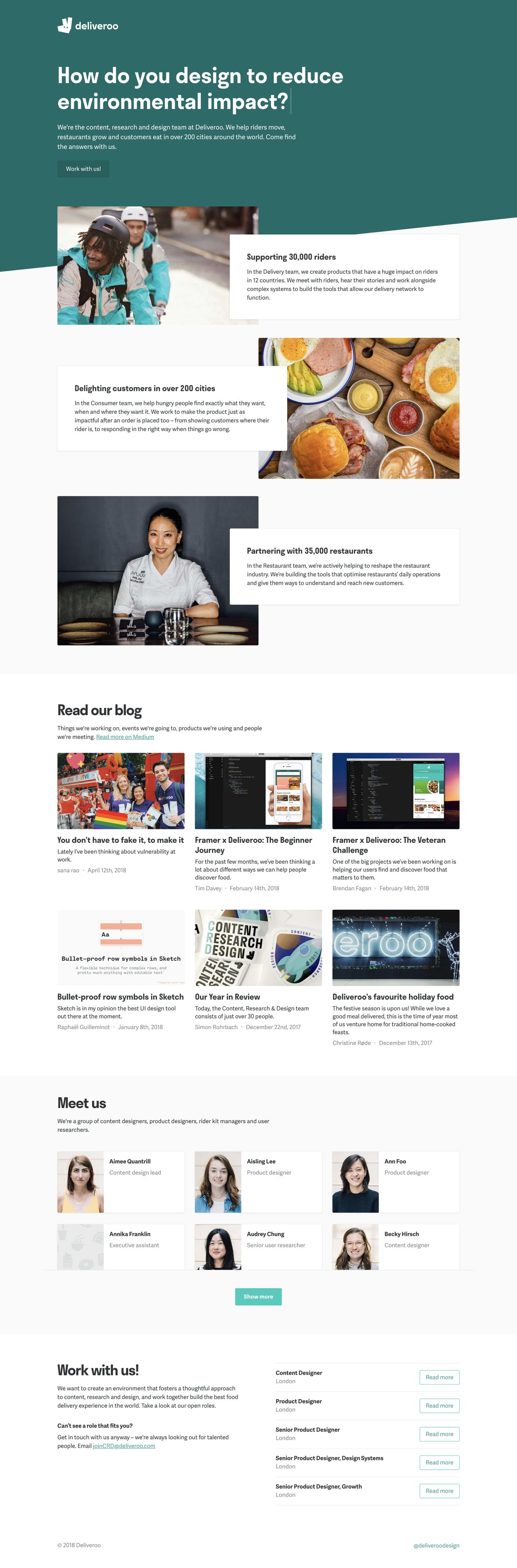 Deliveroo Website Screenshot