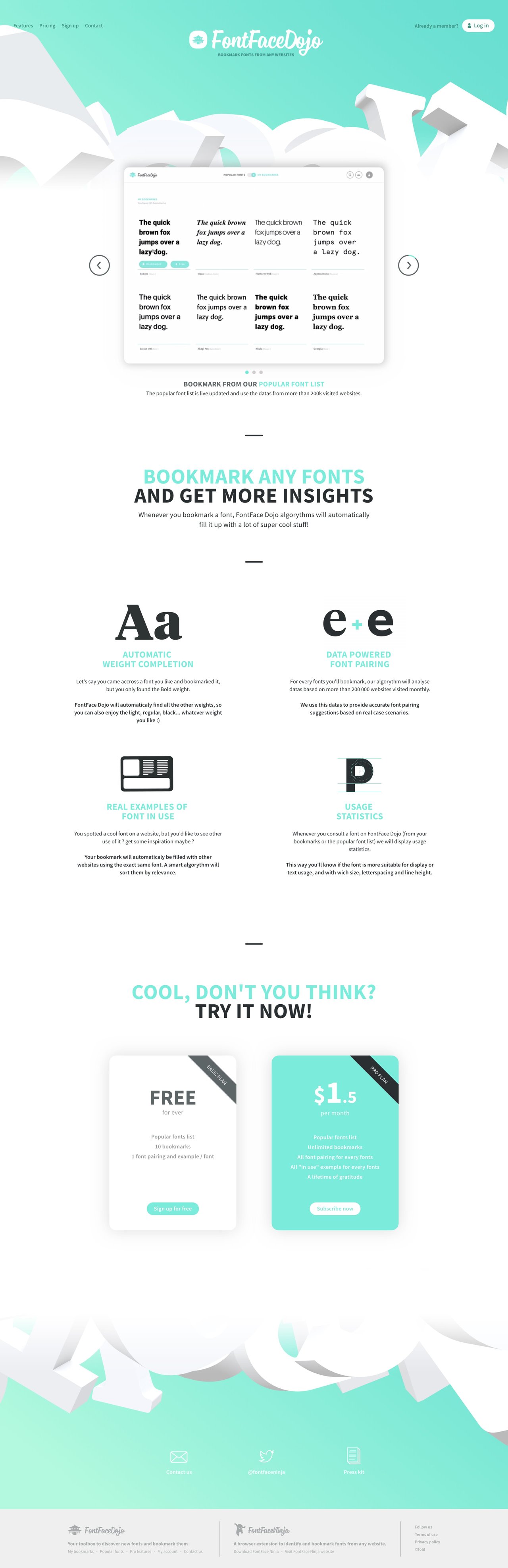 FontFace Dojo Website Screenshot