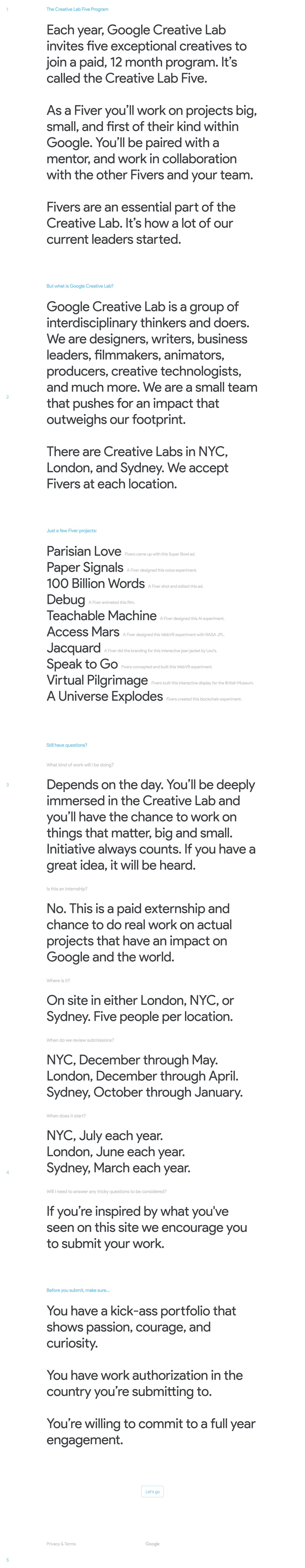 Creative Lab Five Website Screenshot