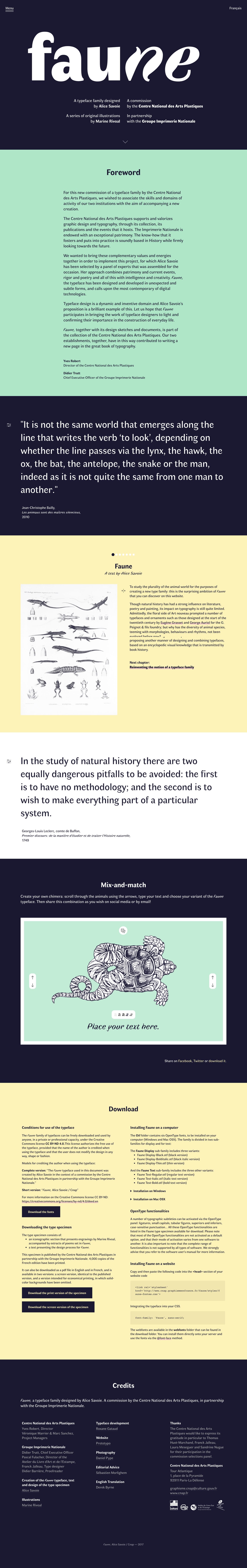 Faune Website Screenshot